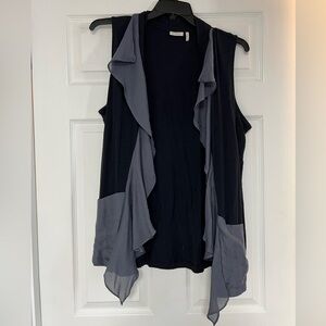 LOGO by Lori Goldstein Black and Gray Tank Top